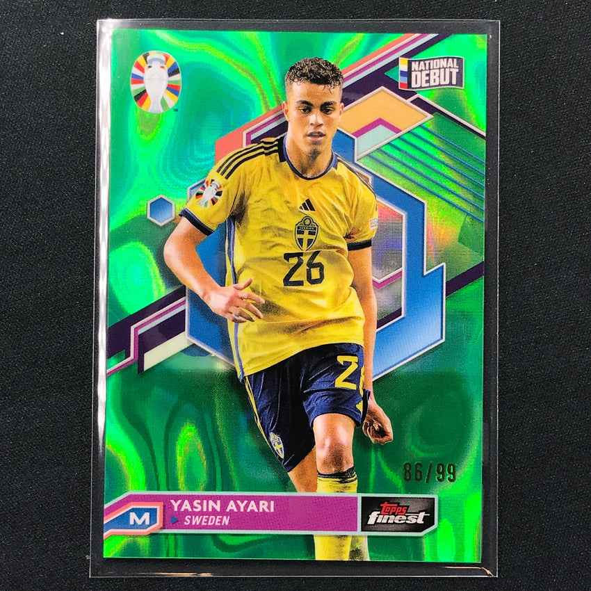 2023 Topps Finest Road To Uefa Yasin Ayari Base Lava Green 86/99