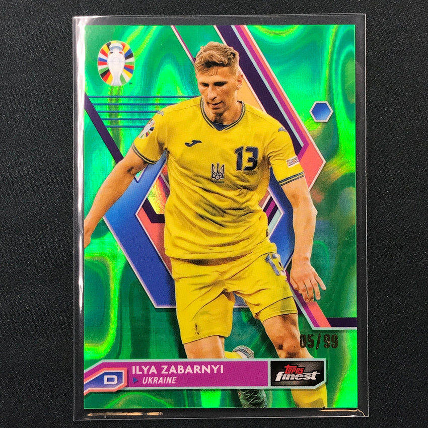 2023 Topps Finest Road To Uefa Ilya Zabarnyi Base Lava Green 5/99