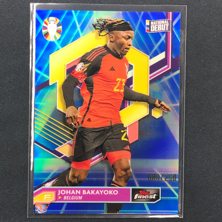 2023 Topps Finest Road To Uefa Johan Bakayoko Base Blue Aqua Vaporwave 88/250