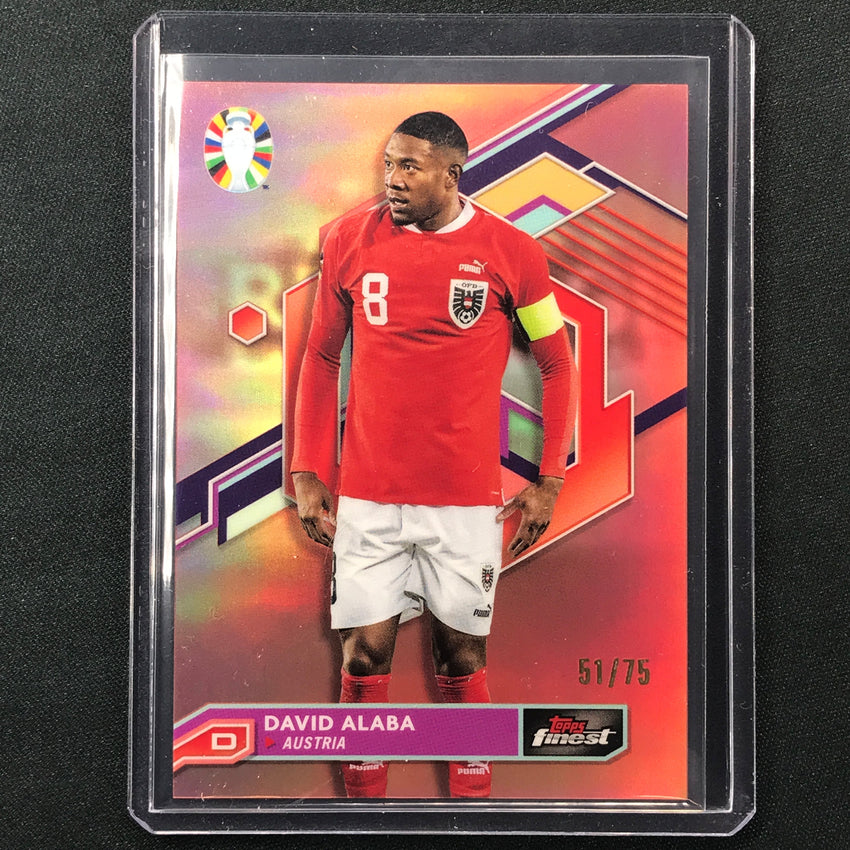 2023 Topps Finest Road To Uefa David Alaba Base Rose Gold 51/75