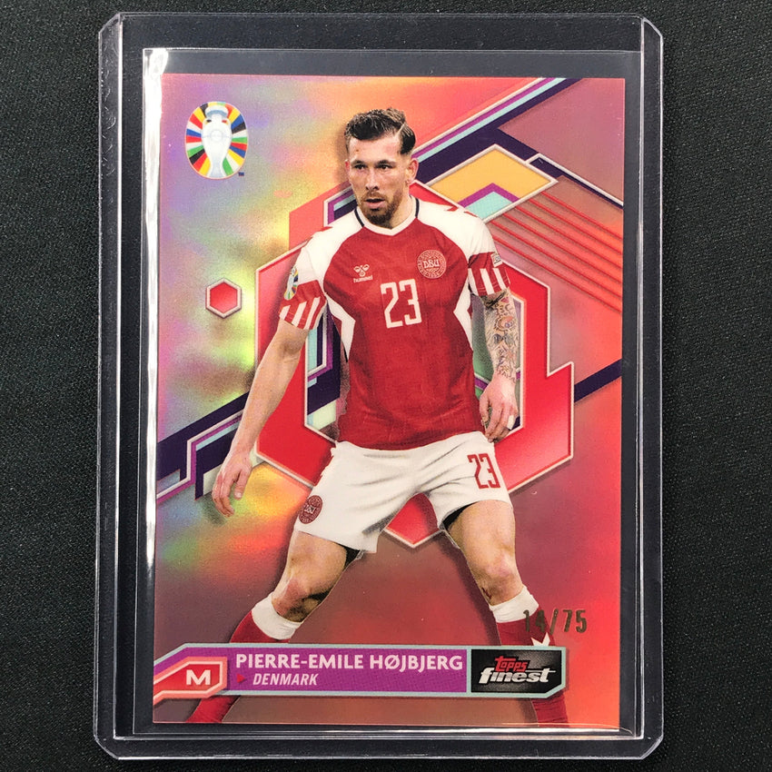 2023 Topps Finest Road To Uefa Pierre-emile Hojbjerg Base Rose Gold 14/75