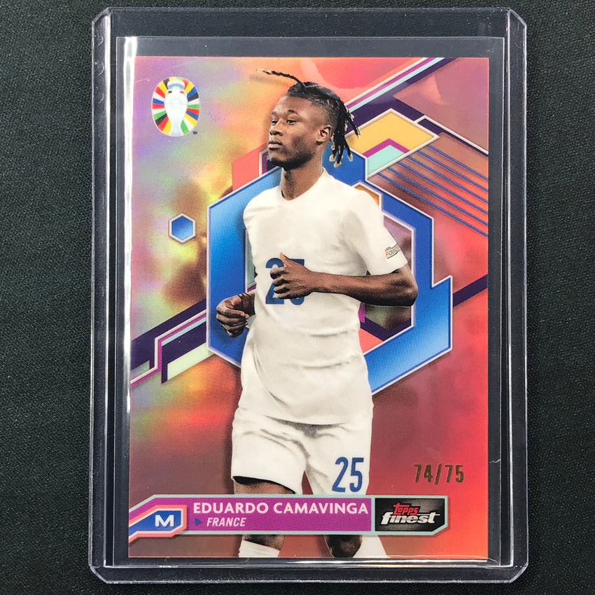 2023 Topps Finest Road To Uefa Eduardo Camavinga Base Rose Gold 74/75
