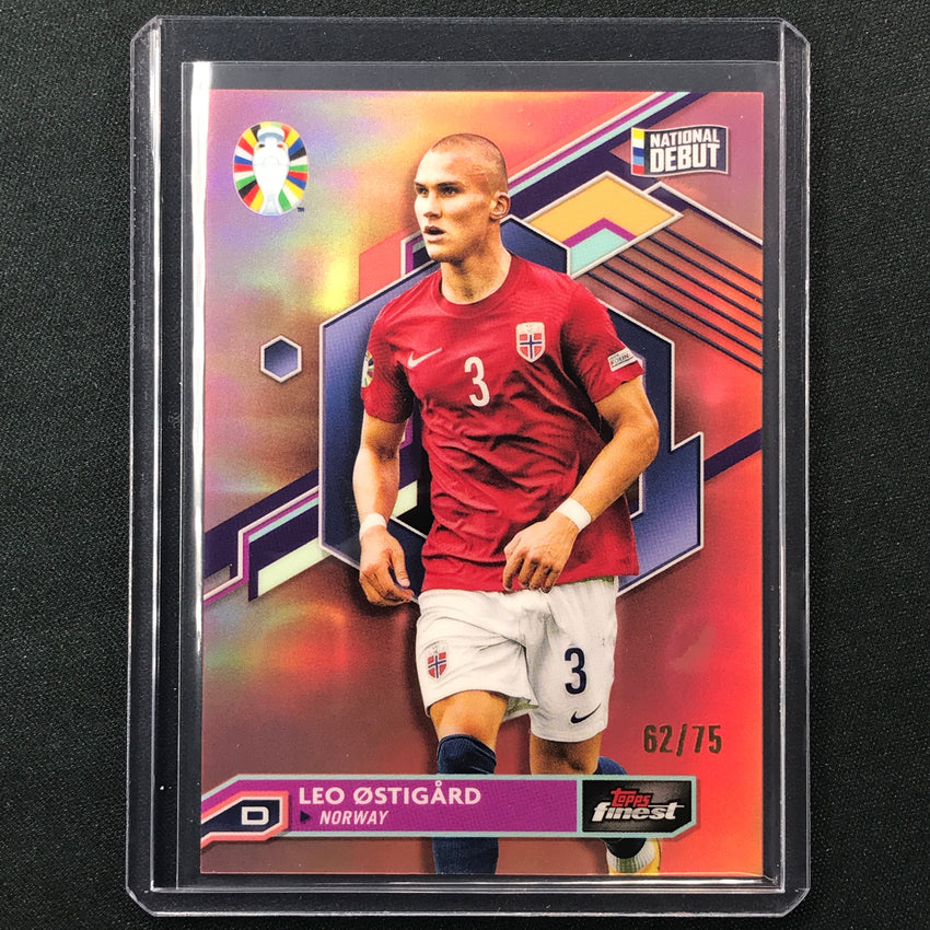 2023 Topps Finest Road To Uefa Leo Ostigard Base Rose Gold 62/75