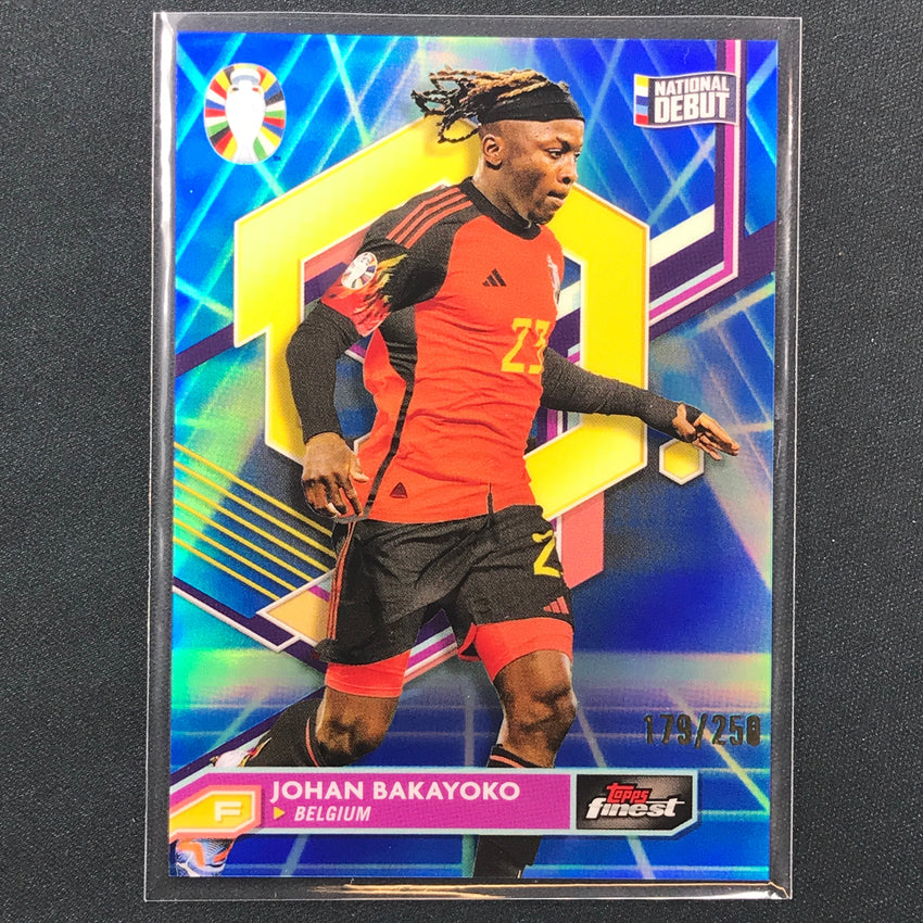 2023 Topps Finest Road To Uefa Johan Bakayoko Base Blue Aqua Vaporwave 179/250