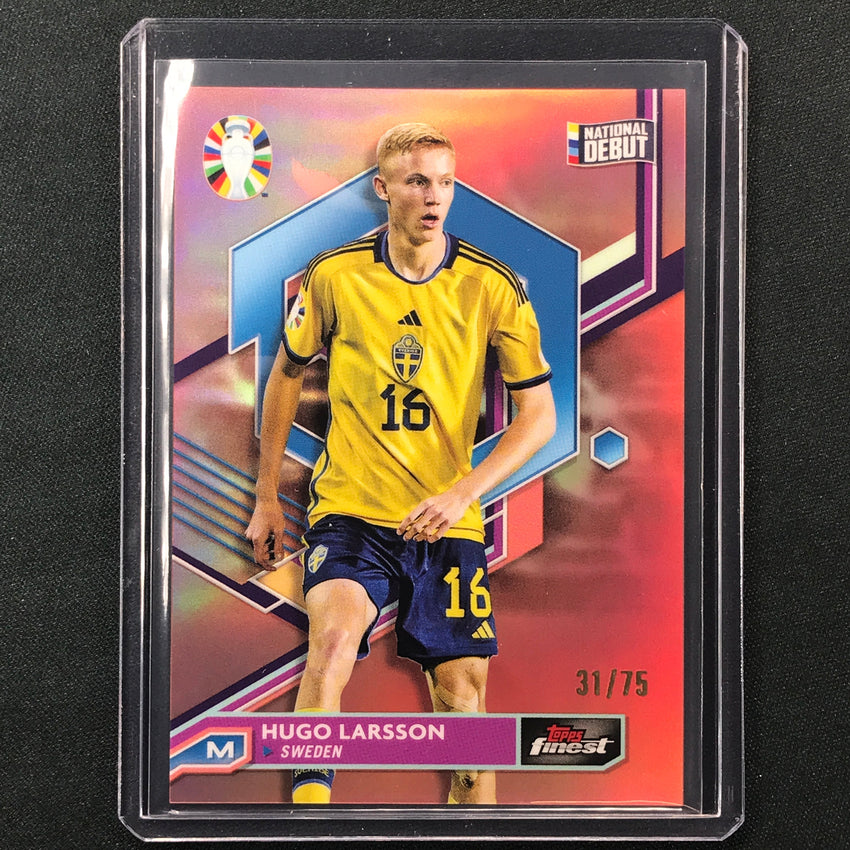 2023 Topps Finest Road To Uefa Hugo Larsson Base Rose Gold 31/75