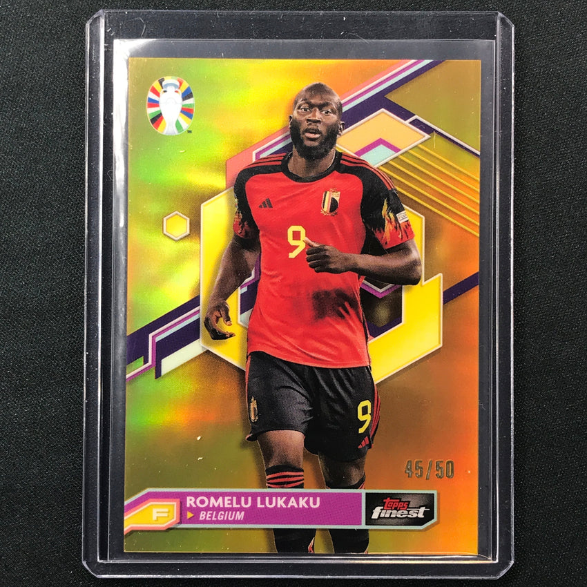 2023 Topps Finest Road To Uefa Romelu Lukaku Base Gold 45/50
