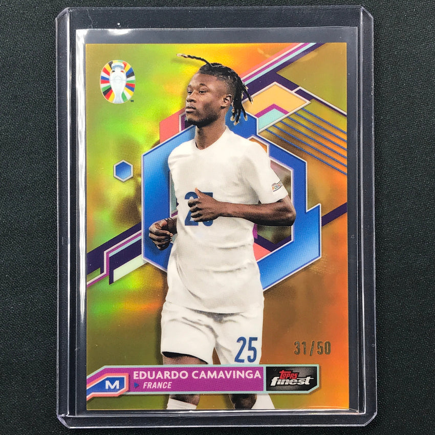 2023 Topps Finest Road To Uefa Eduardo Camavinga Base Gold 31/50