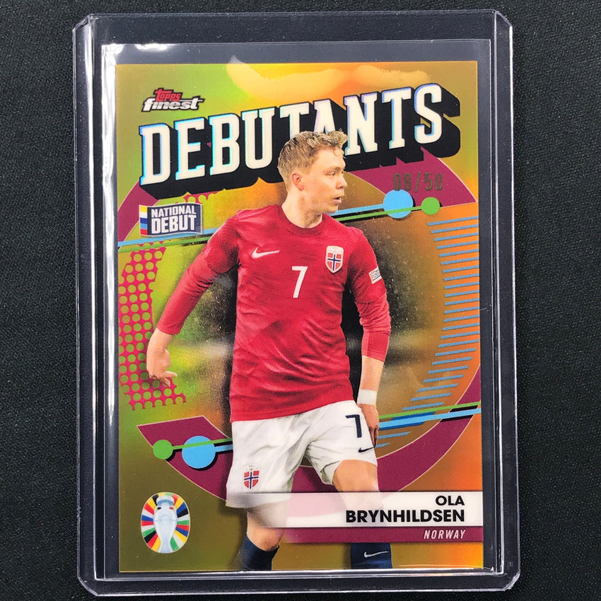 2023 Topps Finest Road To Uefa Ola Brynhildsen Base Gold 8/50