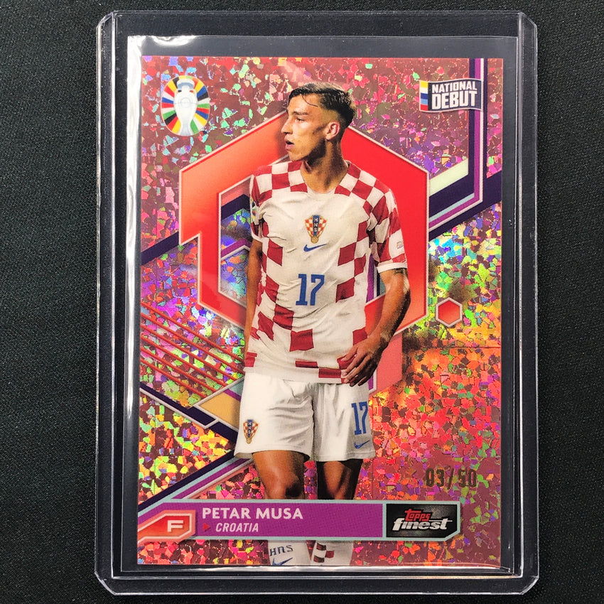 2023 Topps Finest Road To Uefa Petar Musa Base Rose Gold Mini-diamond 3/50