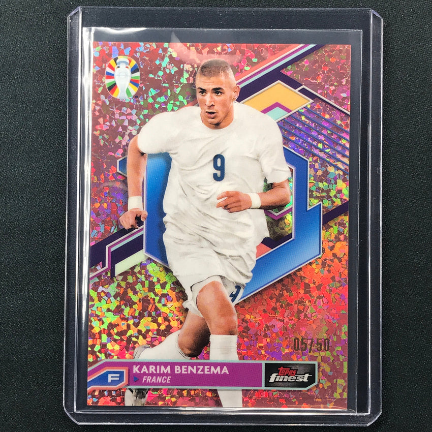 2023 Topps Finest Road To Uefa Karim Benzema Base Rose Gold Mini-diamond 5/50