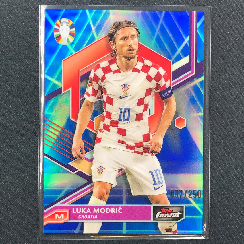 2023 Topps Finest Road To Uefa Luka Modric Base Blue Aqua Vaporwave 7/250