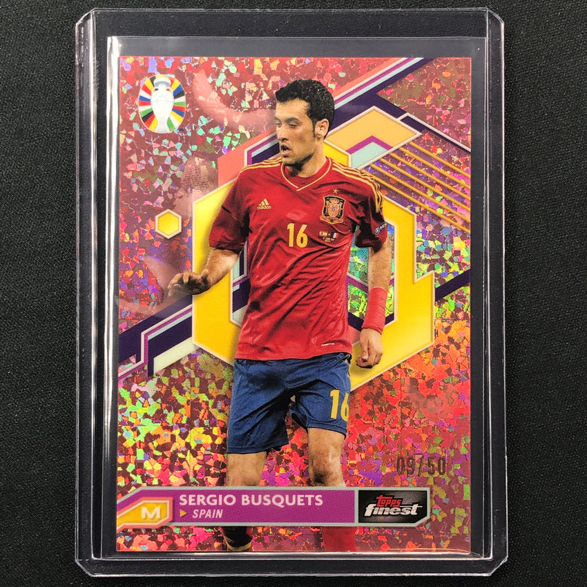 2023 Topps Finest Road To Uefa Sergio Busquets Base Rose Gold Mini-diamond 9/50
