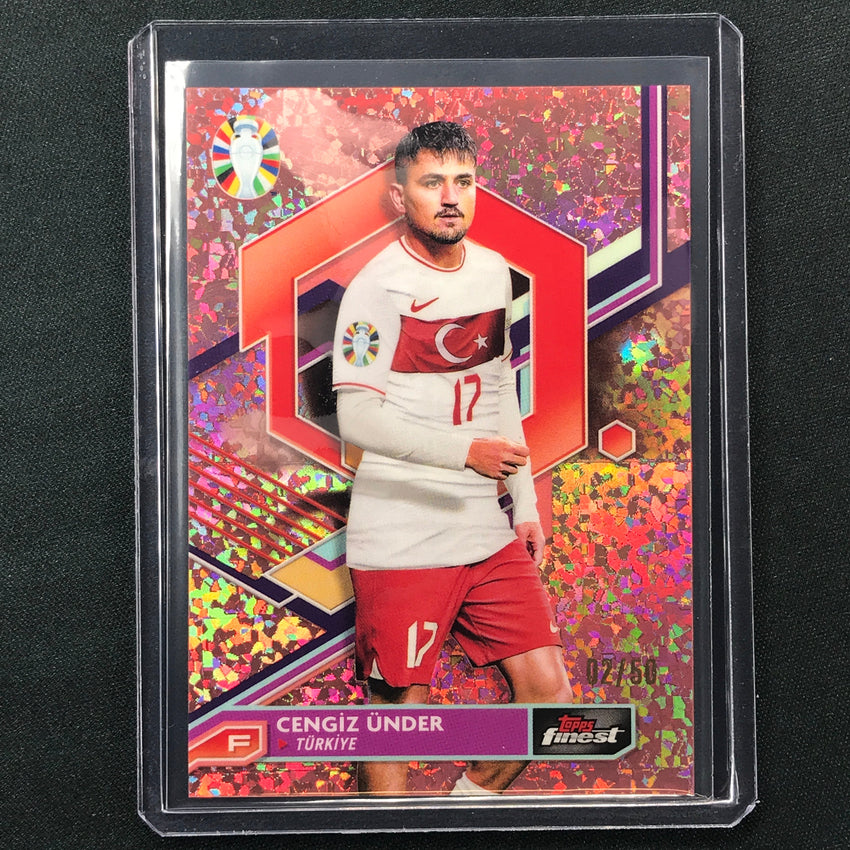 2023 Topps Finest Road To Uefa Cengiz Under Base Rose Gold Mini-diamond 2/50
