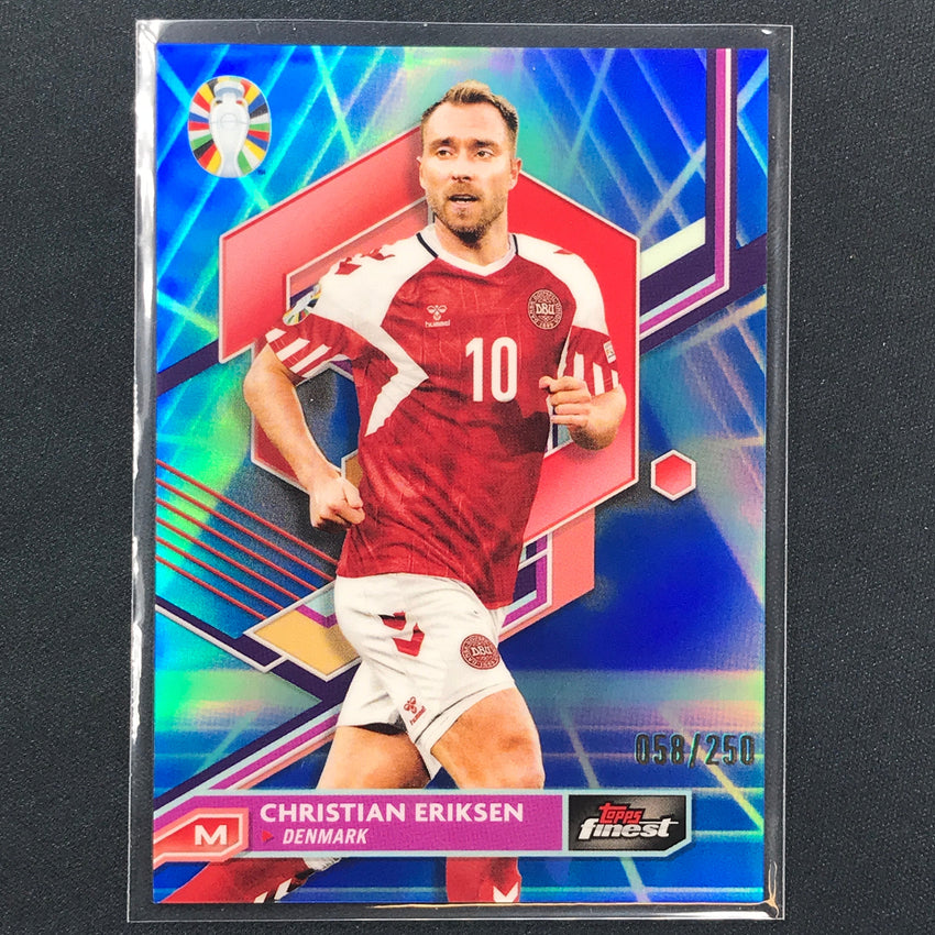 2023 Topps Finest Road To Uefa Christian Eriksen Base Blue Aqua Vaporwave 58/250