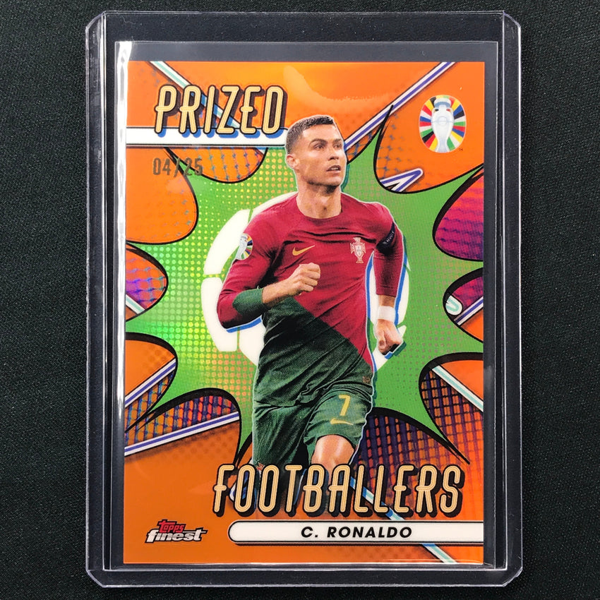 2023 Topps Finest Road To Uefa Cristiano Ronaldo Prized Footballers Orange 4/25