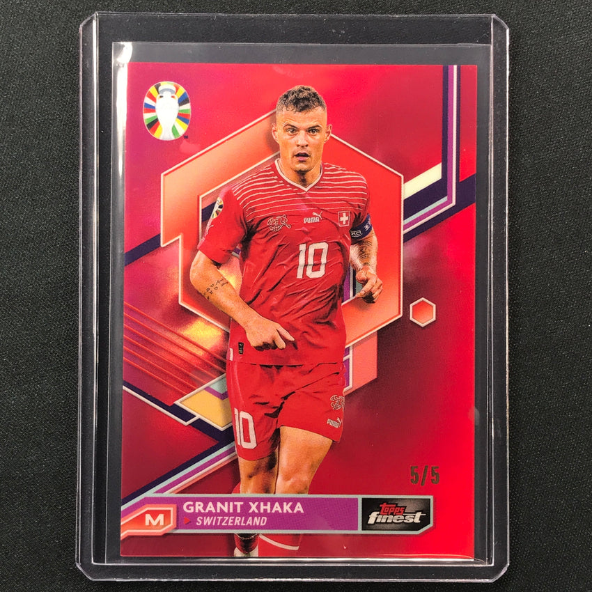 2023 Topps Finest Road To Uefa Granit Xhaka Base Red 5/5