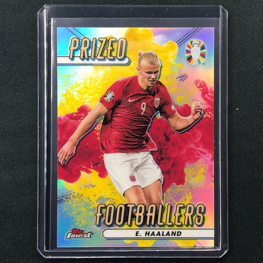 2023 Topps Finest Road To Uefa Erling Haaland Prized Yellow Red Fusion Ssp No Eh