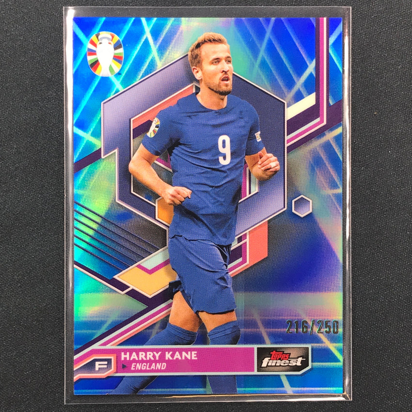 2023 Topps Finest Road To Uefa Harry Kane Base Blue Aqua Vaporwave 216/250