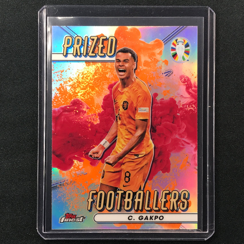 2023 Topps Finest Road To Uefa Cody Gakpo Prized Orange Red Fusion Ssp #Cg