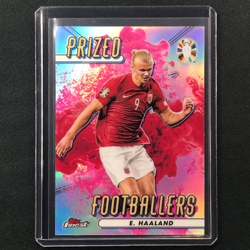 2023 Topps Finest Road To Uefa Erling Haaland Prized Pink Red Fusion Ssp No Eh