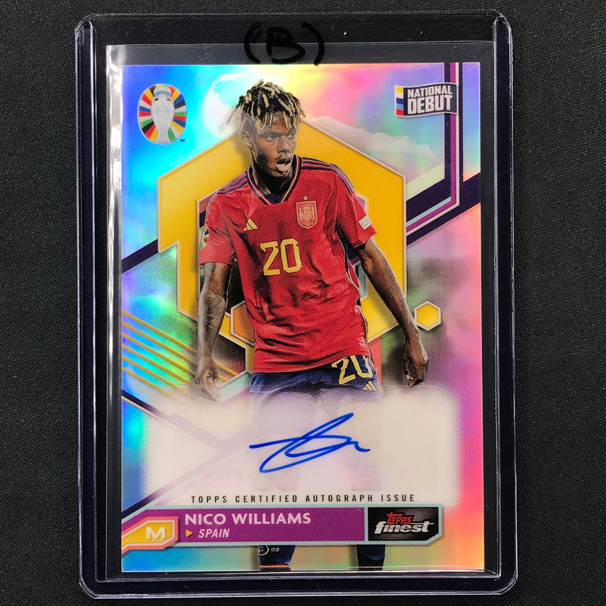 2023 Topps Finest Road To Uefa Nico Williams Base Auto No Nw B