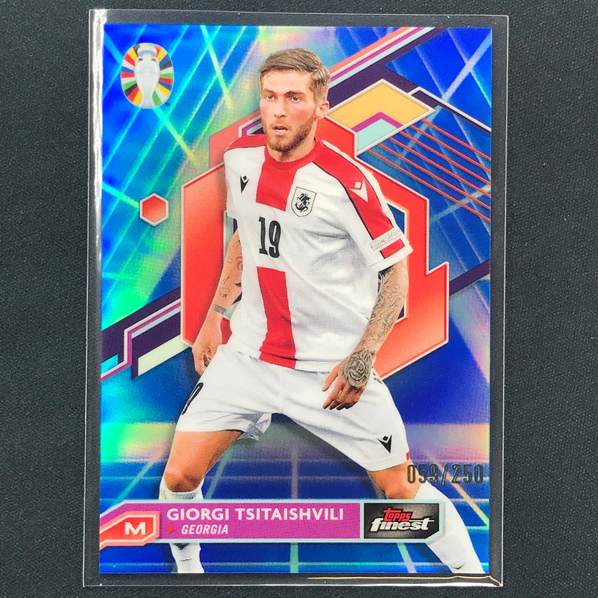 2023 Topps Finest Road To Uefa Giorgi Tsitaishvili Blue Aqua Vaporwave 59/250