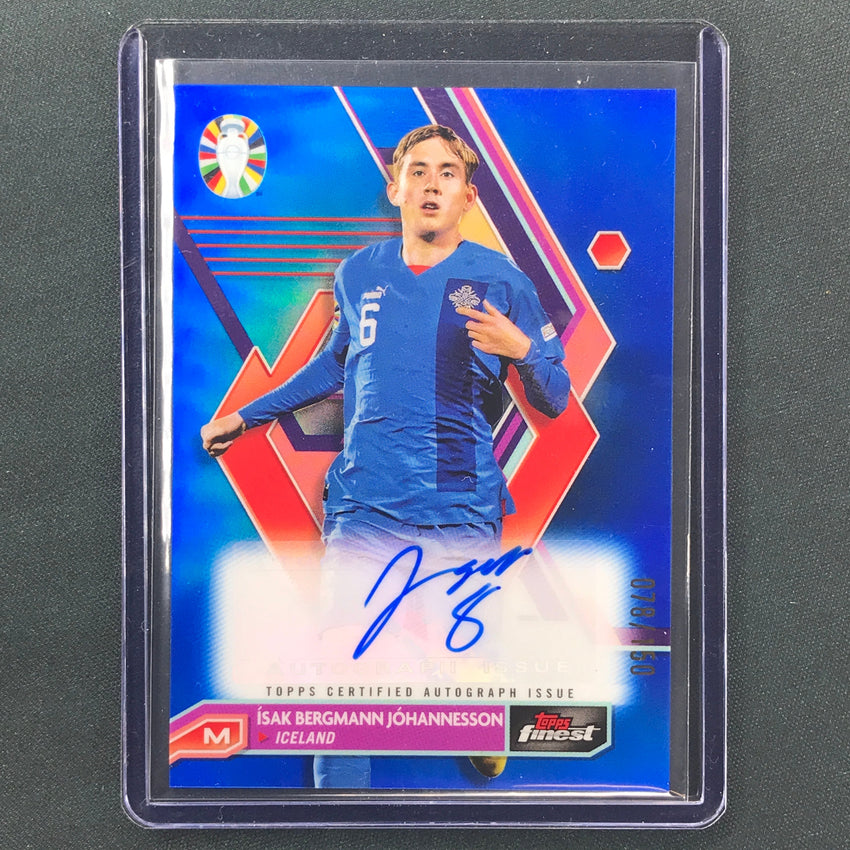2023 Topps Finest Road To Uefa Isak Bergmann Johannesson Base Auto Blue 78/150