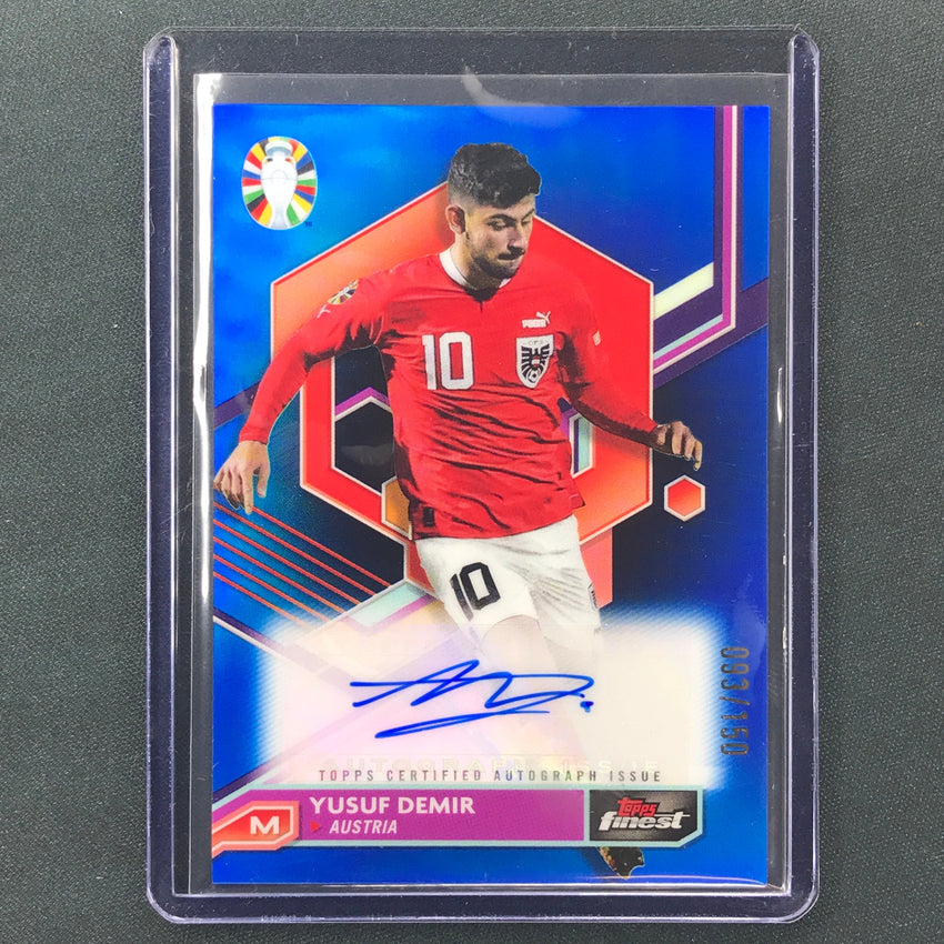 2023 Topps Finest Road To Uefa Yusuf Demir Base Auto Blue 93/150
