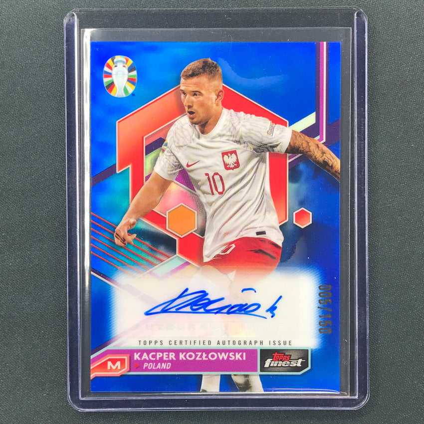 2023 Topps Finest Road To Uefa Kacper Kozlowski Base Auto Blue 5/150