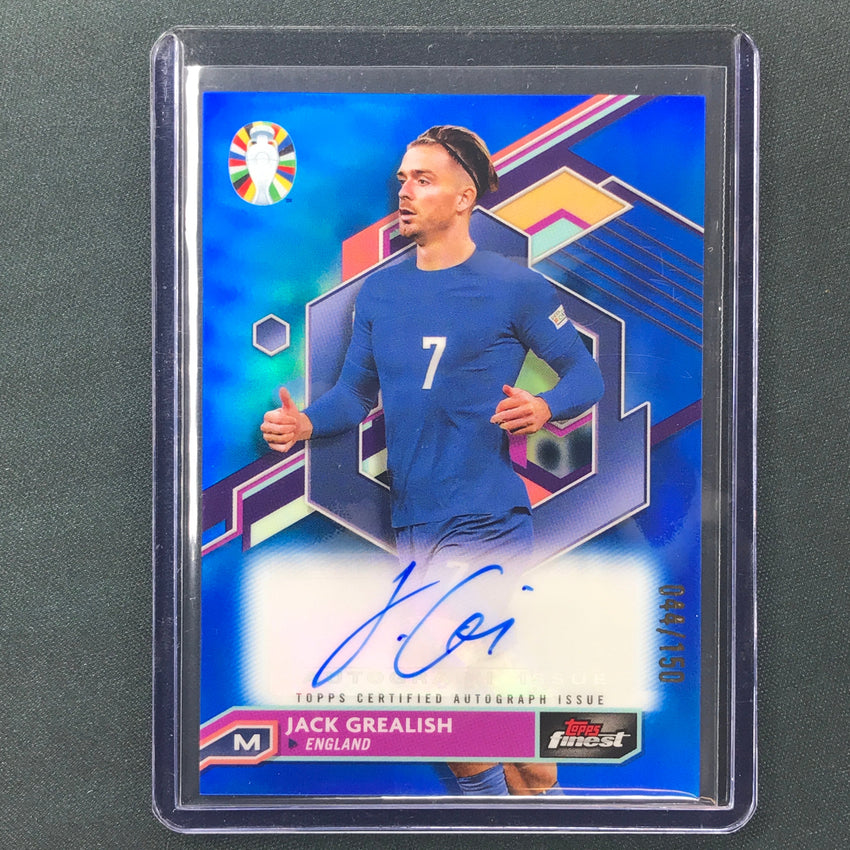 2023 Topps Finest Road To Uefa Jack Grealish Base Auto Blue 44/150