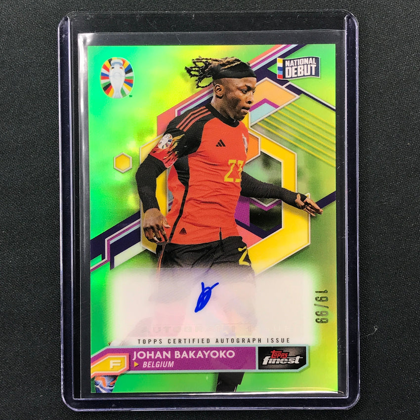 2023 Topps Finest Road To Uefa Johan Bakayoko Base Auto Neon Green 19/99