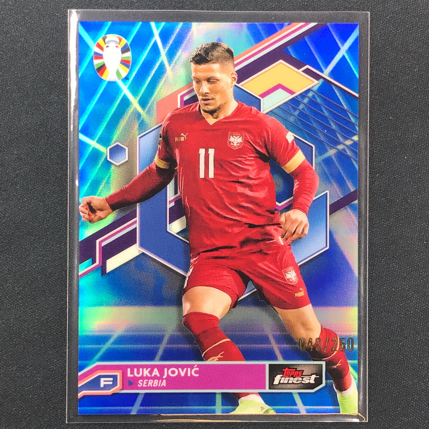 2023 Topps Finest Road To Uefa Luka Jovic Base Blue Aqua Vaporwave 49/250