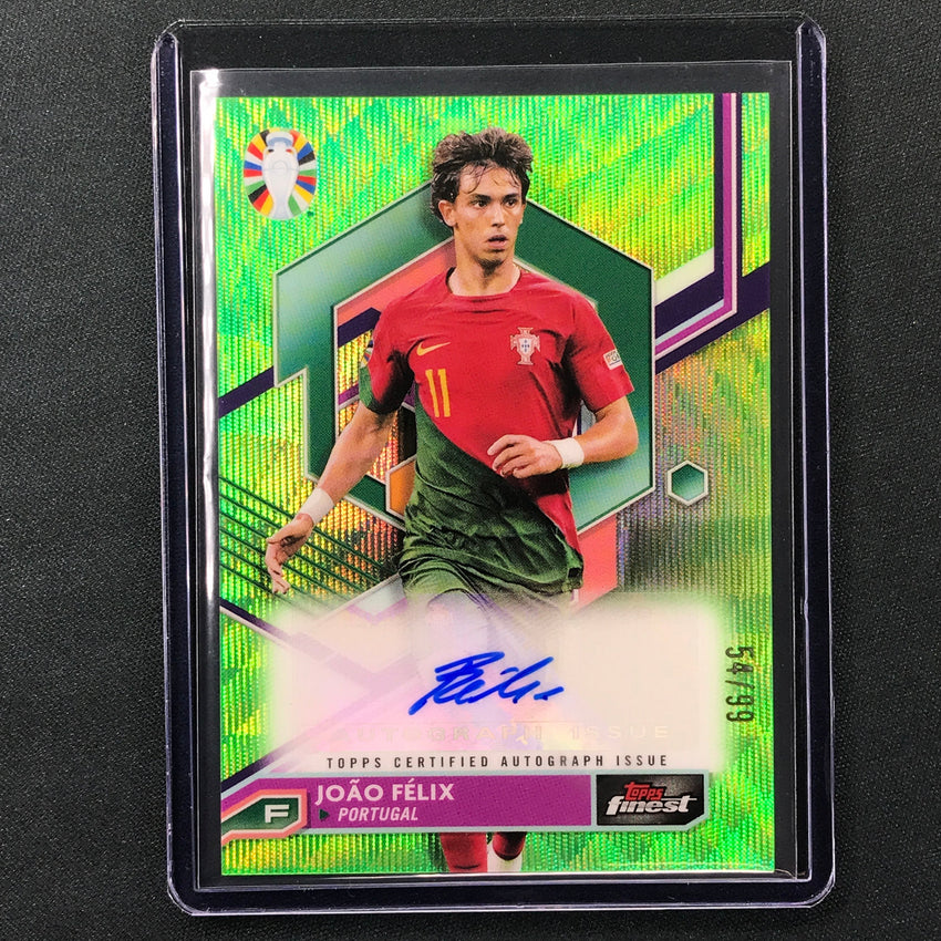 2023 Topps Finest Road To Uefa Joao Felix Base Auto Neon Green Wave 54/99