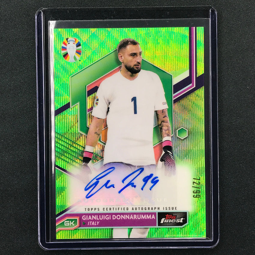 2023 Topps Finest Road To Uefa Gianluigi Donnarumma Auto Neon Green Wave 72/99