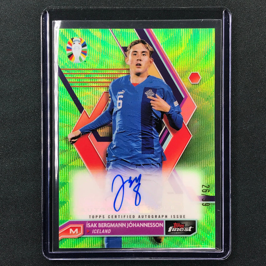 2023 Topps Finest Road To Uefa Isak Bergmann Johannesson Auto Green Wave 26/99