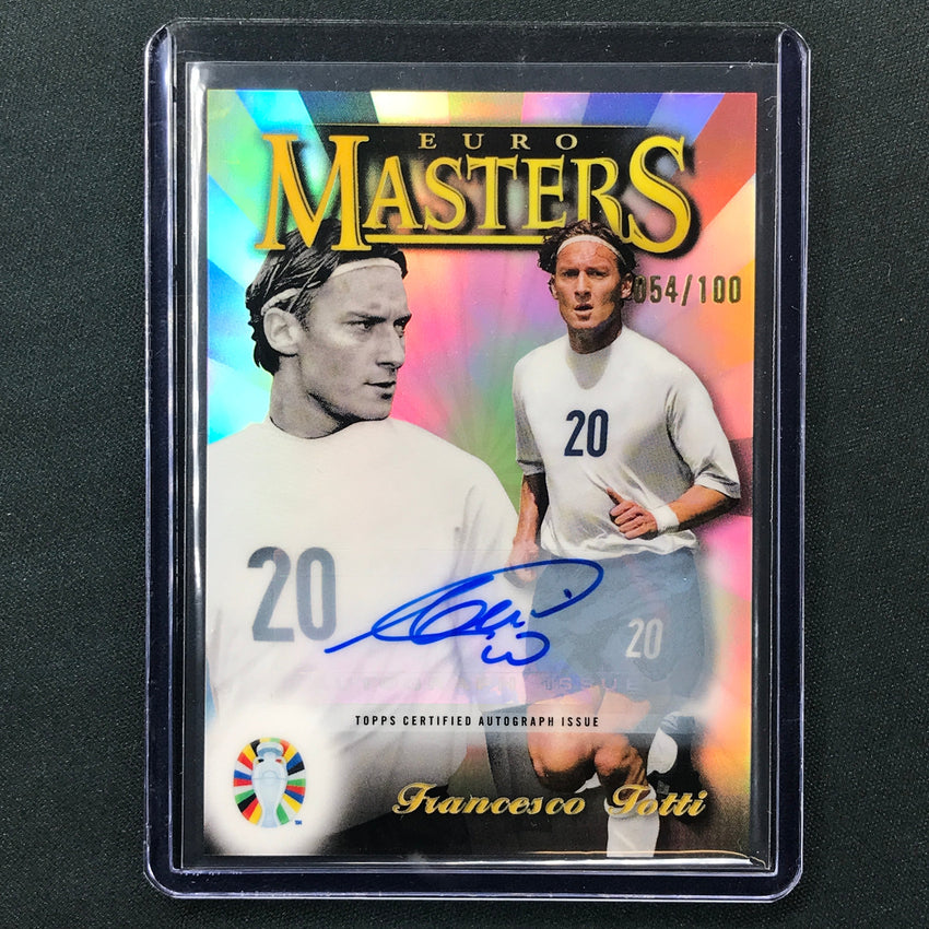 2023 Topps Finest Road To Uefa Francesco Totti Euro Masters Auto 54/100