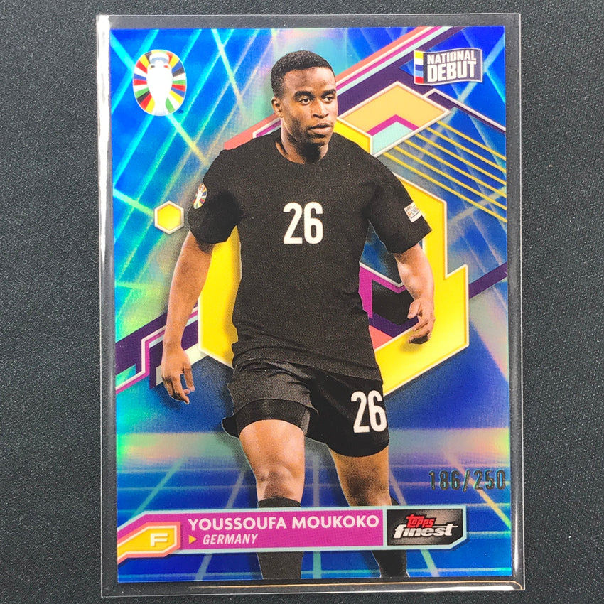 2023 Topps Finest Road To Uefa Youssoufa Moukoko Blue Aqua Vaporwave 186/250