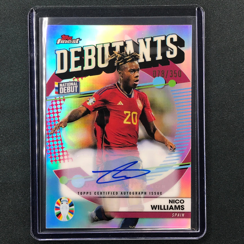 2023 Topps Finest Road To Uefa Nico Williams Debutants Auto Refractor 78/350