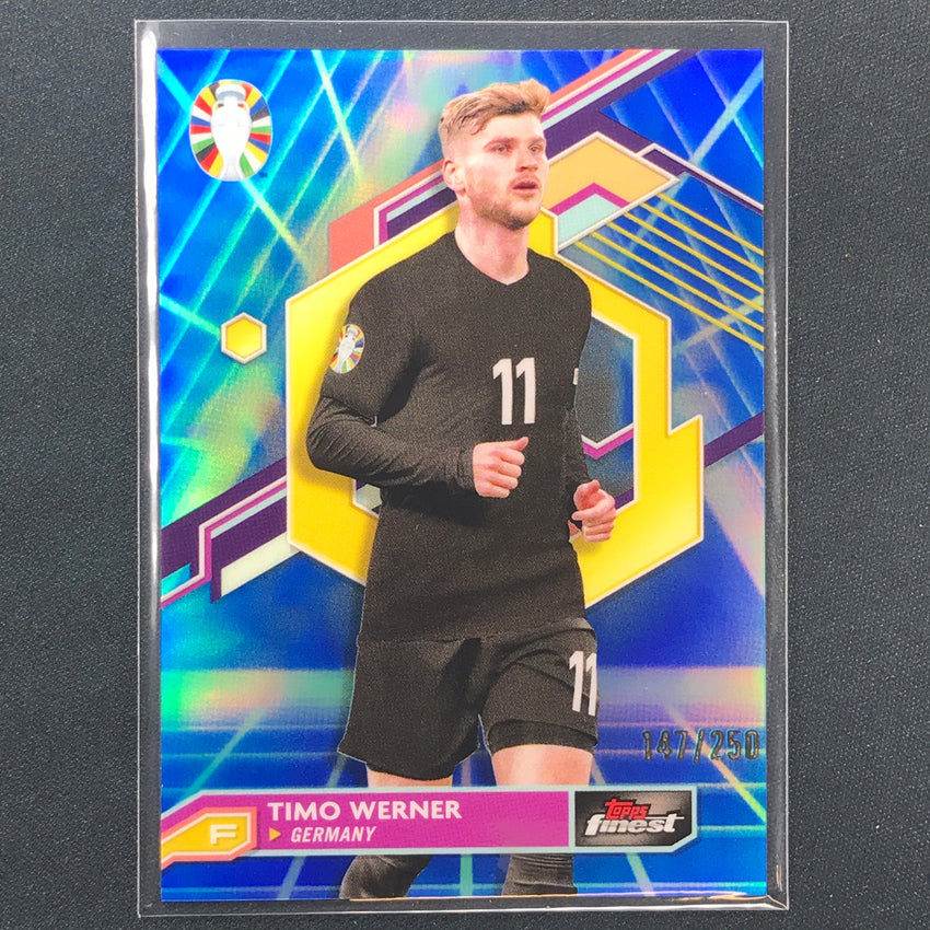 2023 Topps Finest Road To Uefa Timo Werner Base Blue Aqua Vaporwave 147/250