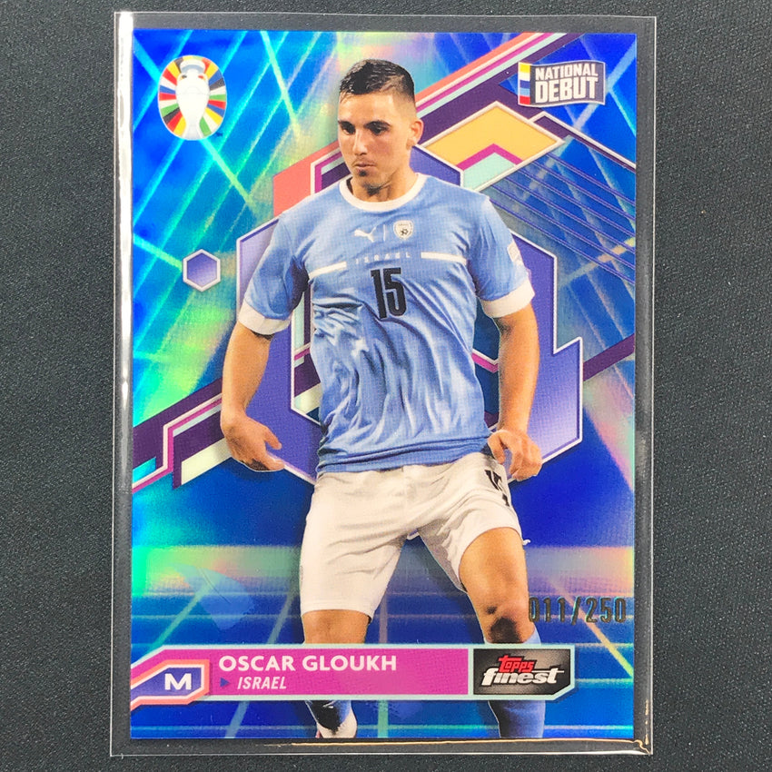 2023 Topps Finest Road To Uefa Oscar Gloukh Base Blue Aqua Vaporwave 11/250