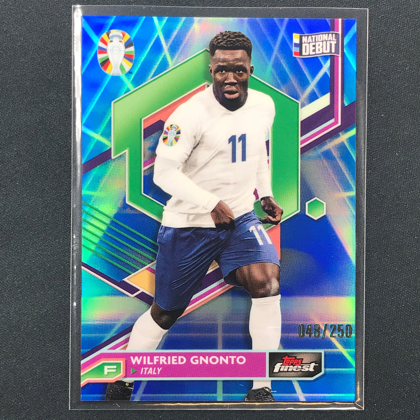 2023 Topps Finest Road To Uefa Wilfried Gnonto Base Blue Aqua Vaporwave 48/250