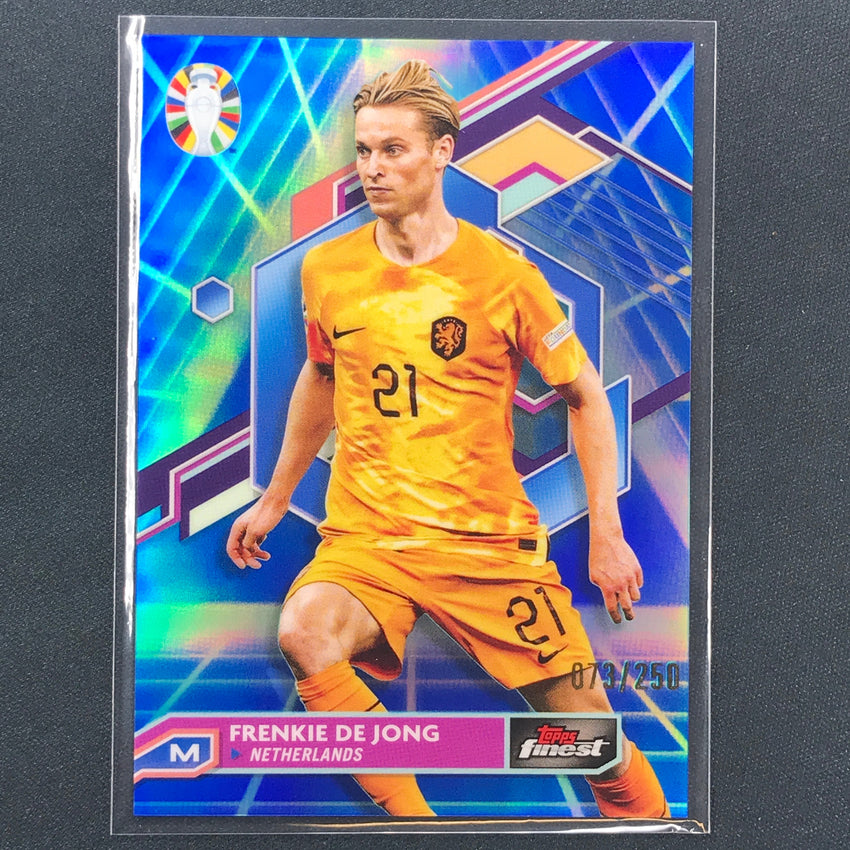 2023 Topps Finest Road To Uefa Frenkie De Jong Base Blue Aqua Vaporwave 73/250