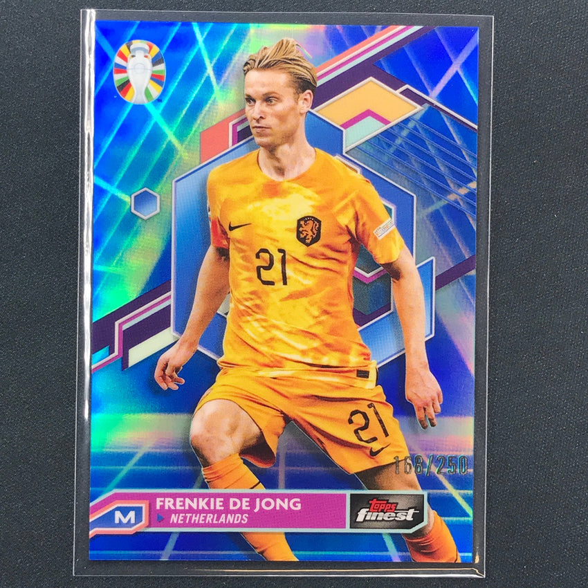 2023 Topps Finest Road To Uefa Frenkie De Jong Base Blue Aqua Vaporwave 168/250