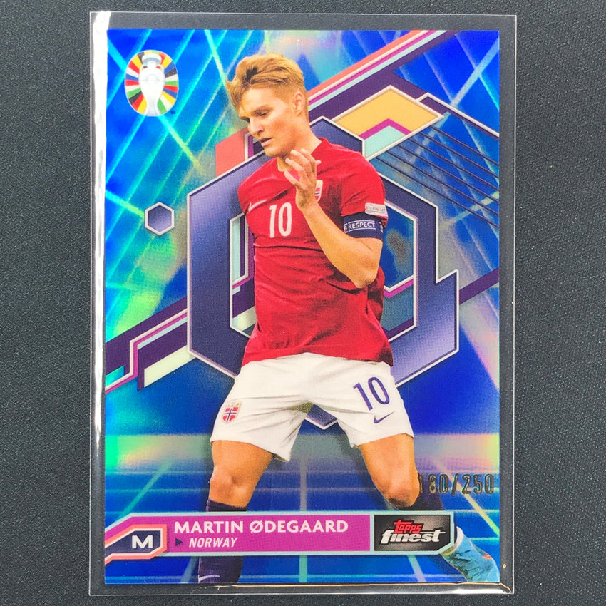 2023 Topps Finest Road To Uefa Martin Odegaard Base Blue Aqua Vaporwave 180/250