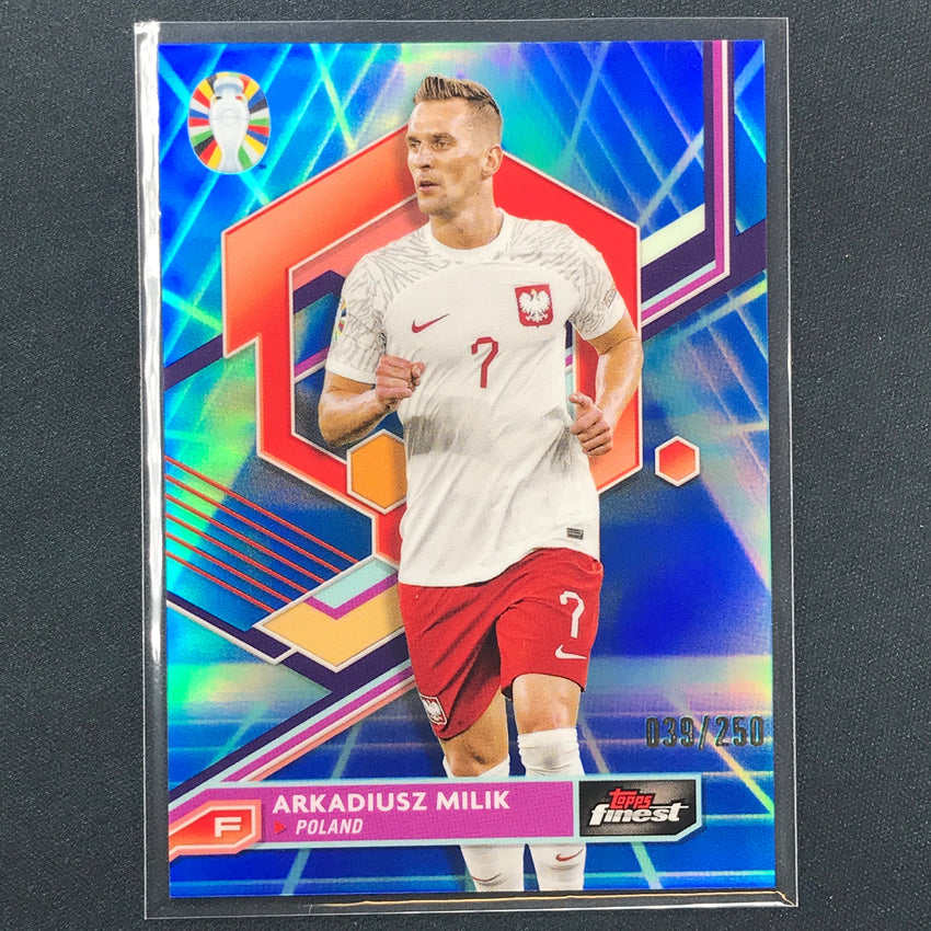2023 Topps Finest Road To Uefa Arkadiusz Milik Base Blue Aqua Vaporwave 39/250