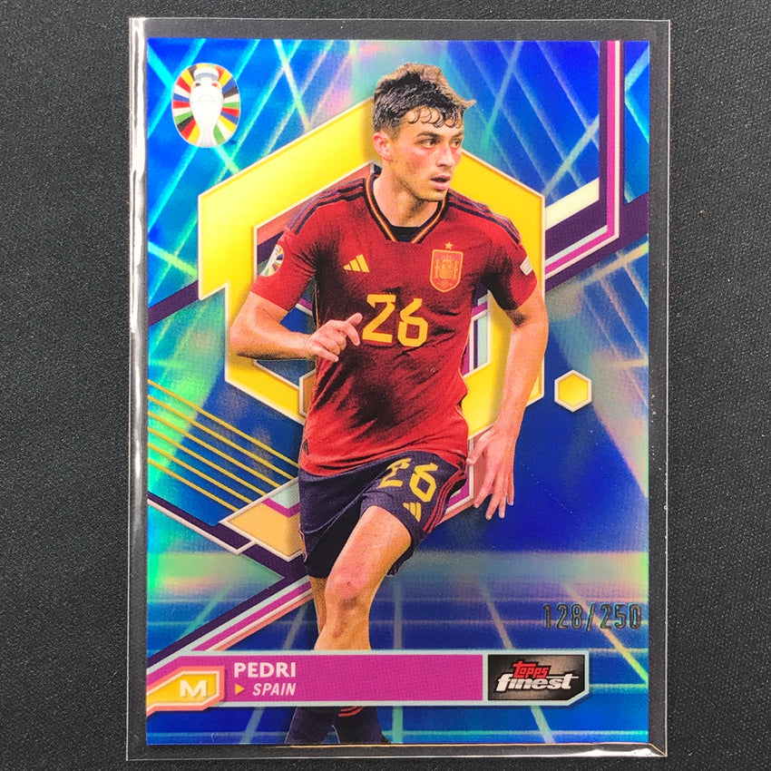 2023 Topps Finest Road To Uefa Pedri Base Blue Aqua Vaporwave 128/250