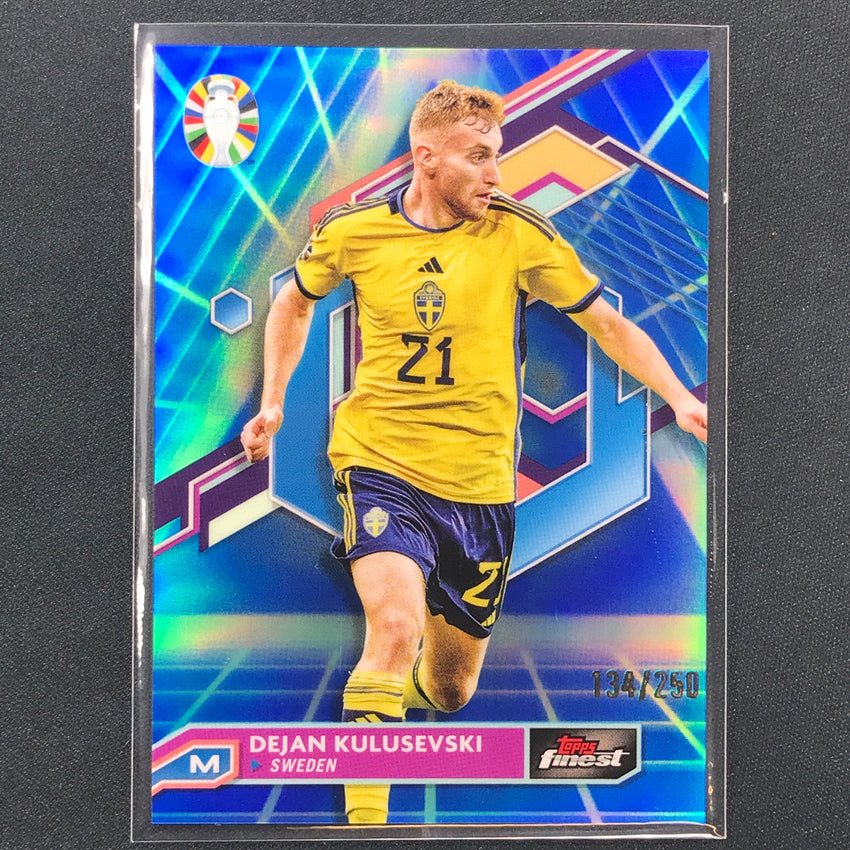 2023 Topps Finest Road To Uefa Dejan Kulusevski Base Blue Aqua Vaporwave 134/250