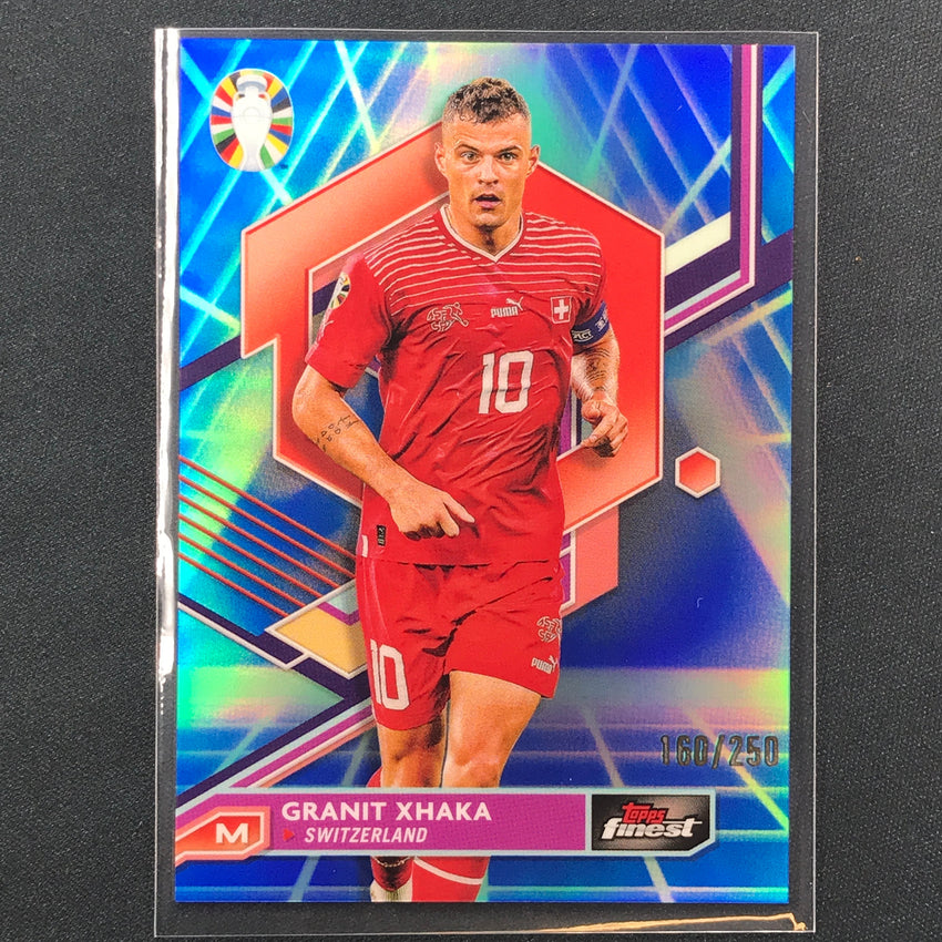 2023 Topps Finest Road To Uefa Granit Xhaka Base Blue Aqua Vaporwave 160/250