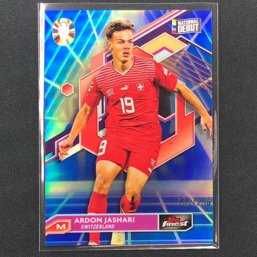 2023 Topps Finest Road To Uefa Ardon Jashari Base Blue Aqua Vaporwave 137/250