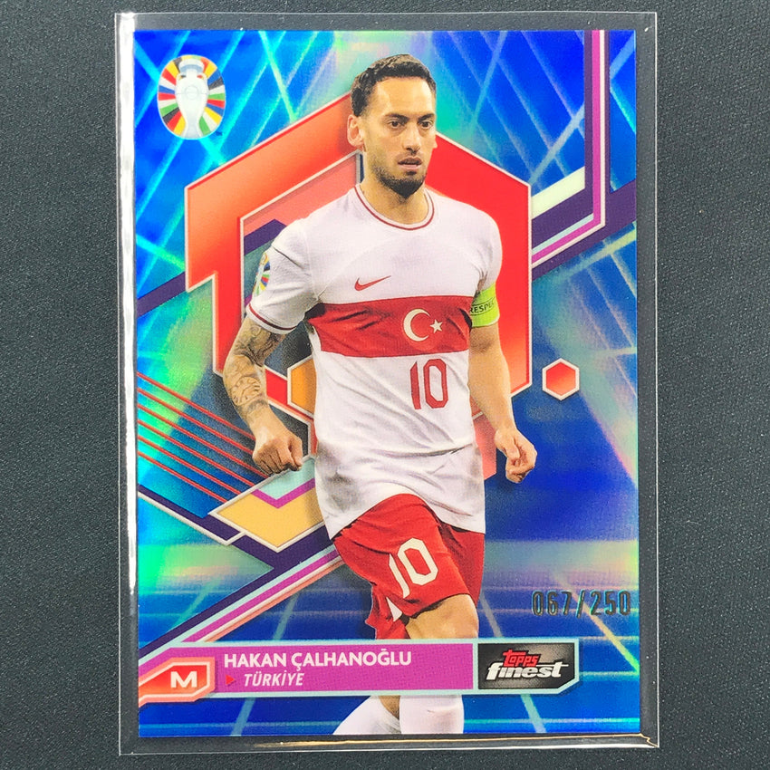 2023 Topps Finest Road To Uefa Hakan Calhanoglu Base Blue Aqua Vaporwave 67/250
